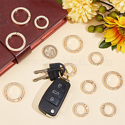 20Pcs 2 Styles Alloy Crystal Rhinestone Spring Gate Rings&nbsp;FIND-GO0001-82