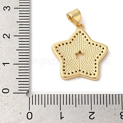 Star Rack Plating Brass Cubic Zirconia Pendants&nbsp;KK-K385-050G