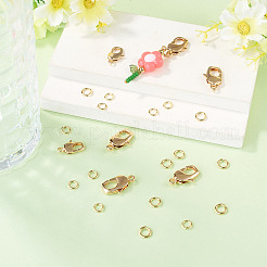 10Pcs 2 Styles Brass Lobster Claw Clasps&nbsp;KK-TA0009-15