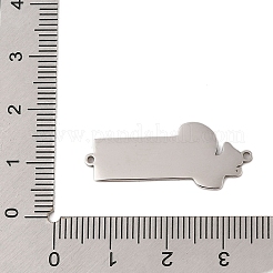 304ステンレススチールダークオレンジエナメルコネクタチャーム  リスリンク  ステンレス鋼色  30x13x1mm  穴：1.2mm&nbsp;STAS-P377-12P