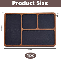 木製のデスクトップ収納ボックス  長方形  ペルー  297x200x19mm&nbsp;CON-WH0095-191B