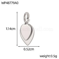 304ステンレスペンダント  空白タグのスタンプ  ダブルハートチャーム  ステンレス鋼色  11x5mm  穴：2mm&nbsp;STAS-OY016-39P