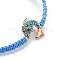 Adjustable Nylon Cord Braided Bead Bracelets&nbsp;BJEW-JB05394-01