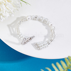 スターリングシルバーのツイスタークラスプ1個925個  クリアキュービックジルコニア  長方形  プラチナ  19x6.5x4mm  穴：1.3mm&nbsp;STER-PH0003-07