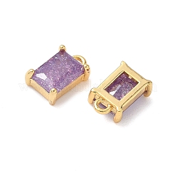 Brass Crushed Ice Cut Cubic Zirconia Pendants&nbsp;KK-D024-25D-G