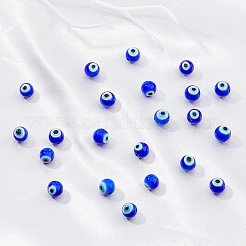 98Pcs Evil Eye Handmade Lampwork Round Bead Strands&nbsp;LAMP-DC0001-20