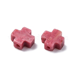 天然ロードナイトビーズ  クロス  8x8x3mm  穴：1.2mm&nbsp;G-K369-04J