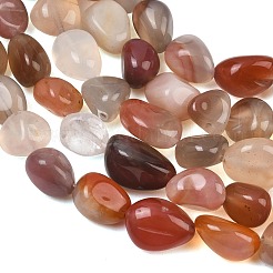 天然石瑪瑙ビーズ連売り  ナゲット  タンブルストーン  9~11x8~10x6~10mm  穴：0.8mm  約18~19個/連  6.89~7.28''（17.5~18.5センチメートル）&nbsp;GG-CBA787B-A35
