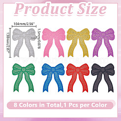 8Pcs Bowknot Embroidery Cloth Iron On/Sew On Patches&nbsp;DIY-WH0589-54