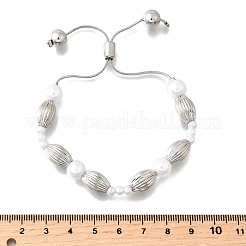 Brass Beads Slider Bracelets for Women&nbsp;BJEW-D317-01P