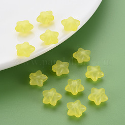 透明なアクリルビーズ  模造ゼリー  スター  きいろ  10x10.5x6mm  穴：1.6mm  約1690個/500g&nbsp;MACR-S373-26E-09