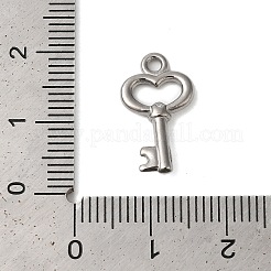 変色しない304ステンレススチールペンダント  ハートキーチャーム  ステンレス鋼色  18x10x3mm  穴：1.6mm&nbsp;STAS-N103-54P