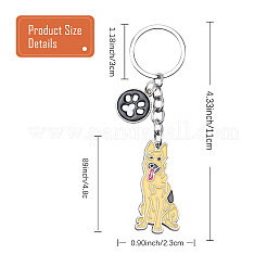 Wewaysmile 犬用キーホルダー 車用キーホルダー ペット用ペンダント キーリング 可愛い犬用キーリング ポータブル メタルキーホルダー ペット愛好家へのギフト 誕生日 子犬テーマ パーティー用品 (ウルフハウンド)  プラチナ  11x2.27cm&nbsp;JX802A