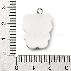 ハロウィン不透明樹脂ペンダント  プラチナ鉄ループ付き  ホワイト  ミイラ  25.5x18.5x7mm  穴：2mm&nbsp;CRES-D314-01P-02