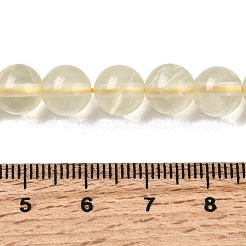 天然レモンクォーツ（加熱）ビーズ連売り  ラウンド  8~8.5mm  穴：1mm  約46個/連  14.96''（38センチメートル）&nbsp;G-G286-A04-8mm-01