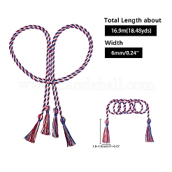 ポリエステル卒業栄誉ロープ  卒業生のためのタッセルペンダント装飾付き  ミックスカラー  169cm  6mm  4色  2個/カラー  8個/セット&nbsp;AJEW-NB0001-60