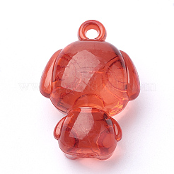 透明アクリル子犬ペンダント  犬のチャーム  ミックスカラー  38x27x17.5mm  穴：3mm  約70個/500g&nbsp;TACR-T002-10