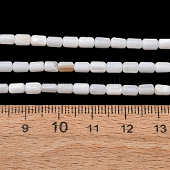 天然淡水シェルビーズ連売り  コラム  ホワイト  4.5~5x3mm  穴：0.6mm  約37個/連  7.09''（18センチメートル）&nbsp;SH-CBA2978-21A