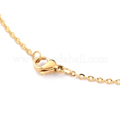 304ステンレススチールペンダントネックレス  アズキチェーン付き  花  ゴールドカラー  17.71インチ（45cm）&nbsp;NJEW-O122-04G