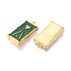 304ステンレススチールエナメルペンダント  ビリヤード  イオンプレーティング（ip）  18KGP本金メッキ  濃い緑  33x17x7mm  穴：2.5mm&nbsp;STAS-T068-01