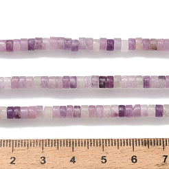 天然レピドライト/パープルマイカストーンビーズ連売り  ディスク  ヒシビーズ  4x2~2.5mm  穴：0.7mm  約158~160個/連  14.96''~15.16''（38~38.5センチメートル）&nbsp;G-Z110-A11-2x4mm