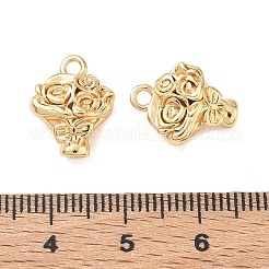 バレンタインデーブラスチャーム  花束チャーム  18KGP本金メッキ  14.5x11.5x5mm  穴：1.8mm&nbsp;KK-K351-74G