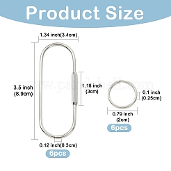 6Pcs 304 Stainless Steel Screw Carabiner Lock Charms&nbsp;STAS-FS0002-36