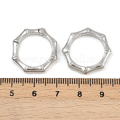 真鍮のツイスターの留め金  カドミウムフリー＆鉛フリー  八角形  プラチナ  21x21x3.5mm  内径：16mm&nbsp;KK-P323-12P