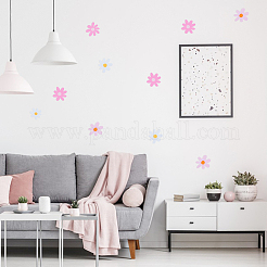6個のPVCウォールステッカー  花  ピンク  286x212x0.3mm&nbsp;DIY-WH0591-338