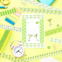 12 Rolls 12 Styles Cocktail Drink Theme DIY Scrapbook Decorative Paper Tapes&nbsp;DIY-CP0013-35