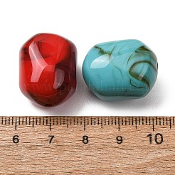 ツートンカラーのアクリル製天然石風ビーズ  ナゲット  ミックスカラー  22x17x16mm  穴：2mm  約116個/500g&nbsp;AC-CBABC78-06