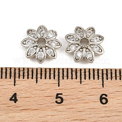 Brass Micro Pave Clear Cubic Zirconia Bead Caps&nbsp;CU-CBA6A75-29P