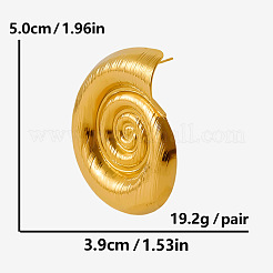 誇張された304ステンレススチールの貝殻スタッドピアス  ゴールドカラー  50x39mm&nbsp;HX3520-2