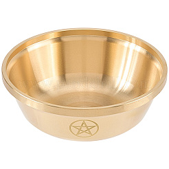 祭壇瞑想用の真鍮製の供物鉢  ラウンド  スター  90x34mm&nbsp;AJEW-WH20816-262A