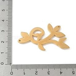 304ステンレスペンダント  枝チャーム  18KGP本金メッキ  25x44x2mm  穴：1.2mm&nbsp;STAS-P388-16G