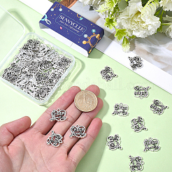 チベット風アロイペンダント50個  「I cheerleading」の文字が入ったハートチャーム  アンティークシルバー  16.5x19.5x1.5mm  穴：1.8mm&nbsp;TIBEP-SC0003-42