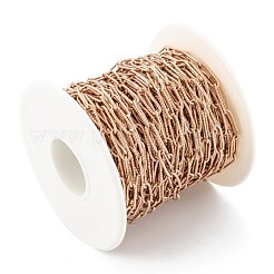 304ステンレススチールペーパークリップチェーン  ハンダ付け  スプールで  ローズゴールド  66x61mm  12x4x1mm  約32.8フィート（10m）/ロール&nbsp;CHS-O011-02RG