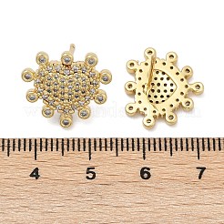 真鍮マイクロペーブクリアキュービックジルコニアスタッドピアス  鉛フリー＆カドミウムフリー  長持ちメッキ  ハート  18KGP本金メッキ  15x16.5mm&nbsp;EJEW-H154-05G