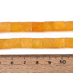 染め加工天然石ホワイトジェイドビーズ連売り  コラム  ゴールド  8x8~10mm  穴：0.9~1.2mm  約42~44個/連  14.37~15.35インチ（36.5~39cm）&nbsp;G-Q606-77A-01