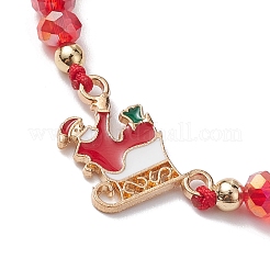 Christmas Glass Braided Bead Bracelets&nbsp;BJEW-JB10892-01