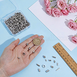 200個20スタイルチベットスタイルアロイビーズ  アンティークシルバー  6~12x2.5~7x2.5~7mm  穴：1.2~5mm  10個/スタイル&nbsp;FIND-PH0038-60