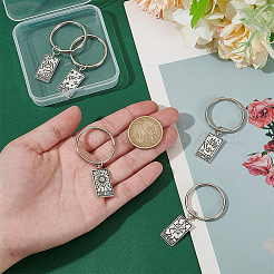 5Pcs 5 Styles Zinc Alloy Pendants Keychains&nbsp;FIND-HY0004-10