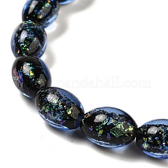 Handmade Dichroic Foil Glass Beads Strands&nbsp;DICH-U001-12B