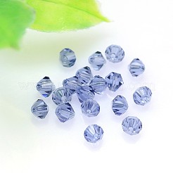 K9ガラス  カット加工模造オーストリアクリスタルビーズ連売り  グレードAAA  双円錐形  ダークブルー  6x6mm  穴：0.7~0.9mm  約68個/連  15.7インチ&nbsp;G-M180-6mm-20A
