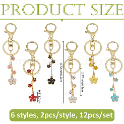 6Pcs Alloy Enamel Keychain&nbsp;KEYC-FH00065