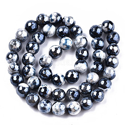 Electroplate Natural Fire Crackle Agate Beads Strands&nbsp;G-T131-54B