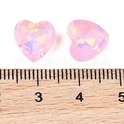 ガラスカボション  多面カット  ハート  パールピンク  10x10x4.5mm  45個/セット&nbsp;GLAA-N0028-08G