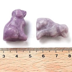 天然レピドライト/紫雲母石彫刻の犬の置物  ホームオフィスのデスクトップ装飾用  10~13x16~18x24~25mm&nbsp;DJEW-L023-A08
