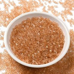 透明ガラスシードビーズ  六角形（ツーカット）  砂茶色  2x1.5mm  穴：0.9mm&nbsp;SEED-S042-21B-05