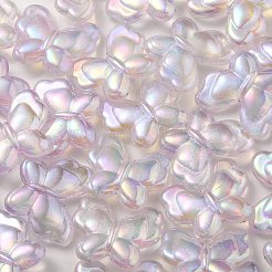 UVメッキ蓄光透明アクリルビーズ  暗闇で光る  蝶  ラベンダー  25x30x8.5mm  穴：2mm&nbsp;OACR-P010-11D